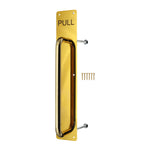 Architectural Pull Handle On Plate - Engraved Pull - 475 x 75mm - PVD Polished Brass - tradefit - 1