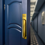 Architectural Pull Handle On Plate - Engraved Pull - 475 x 75mm - PVD Polished Brass - tradefit - 5
