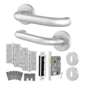 Return to Door Lever on Rose Stainless Steel Door Handle Kit - Medium Duty FD30/60 - 80mm Sashlock