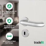 Return to Door Lever on Rose Stainless Steel Door Handle Kit - Medium Duty FD30/60 - 80mm Sashlock - tradefit - 5