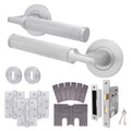 Mode-Grip Satin Chrome Lever on Rose Fire Door Handle Pack - 3 Lever Lock - FD30/60