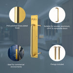 Architectural Pull Handle On Plate - Engraved Pull - 475 x 75mm - PVD Satin Brass - tradefit - 3