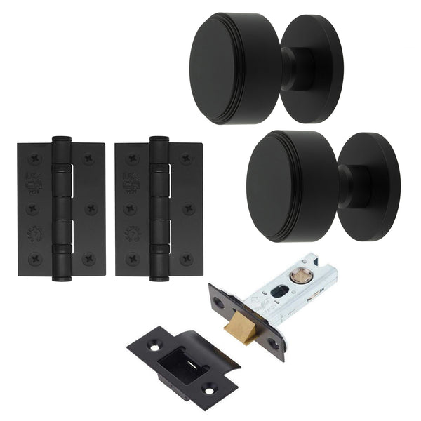 Temara Matt Black Mortice Door Knob Kit - 76mm Latch - tradefit - Featured Image