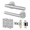 Vigo Lever on Rose Stainless Steel Door Handle Kit - Medium Duty - 64mm Latch
