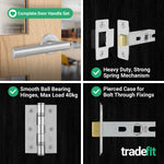 Vigo Lever on Rose Stainless Steel Door Handle Kit - Medium Duty - 64mm Latch - 5