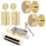 Temara Satin Brass Mortice Door Knob Kit - 80mm Sashlock - tradefit - 1