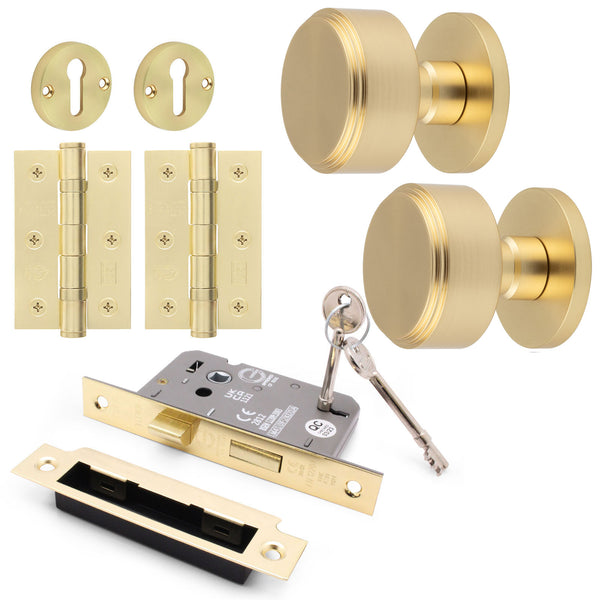 Temara Satin Brass Mortice Door Knob Kit - 80mm Sashlock - tradefit - Featured Image