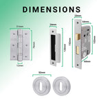 Mode - Grip Satin Chrome Lever on Rose Door Handle Pack - 3 Lever Lock - tradefit - 5