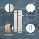 Architectural Pull Handle On Plate & Push Plate Kit - 475 x 75mm - Satin Stainless Steel - tradefit - 3