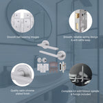 Euroda Satin Chrome Lever on Rose Fire Door Handle Pack - Bathroom - FD30/60 - tradefit - 3