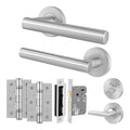 Vigo Lever on Rose Stainless Steel Door Handle Kit - Medium Duty - 64mm Bathroom Lock