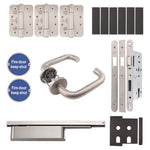 Fire Door Kit - Office Non - Locking Door - Severe Duty - Satin Stainless Steel - tradefit - 1
