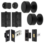 Temara Matt Black Mortice Door Knob Kit - 76mm Bathroom Deadbolt - tradefit - 1