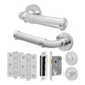 Claro Polished Chrome Lever on Rose Door Handle Kit - 64mm Bathroom Lock