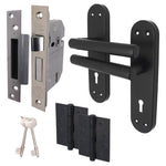 Olbia Matt Black Lever Door Handle Pack – BS3621 5 Lever Lock - tradefit - 1