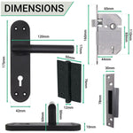 Olbia Matt Black Lever Door Handle Pack – BS3621 5 Lever Lock - tradefit - 4