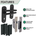 Olbia Matt Black Lever Door Handle Pack – BS3621 5 Lever Lock - tradefit - 3