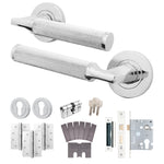 Mode - Grip Polished Chrome Lever on Rose Fire Door Handle Pack - Euro Lock & Cylinder - FD30/60 - tradefit - 1