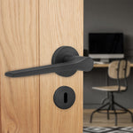Tapera Matt Black Lever on Rose Door Handle Kit - Sashlock - tradefit - 6