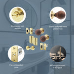Beehive Rosewood/Brass Mortice/Rim Door Knob Kit - 76mm Bathroom Deadbolt - tradefit - 4
