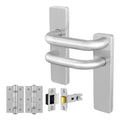 Return to Door Lever on Backplate Stainless Steel Door Handle Kit - Medium Duty - 64mm Latch