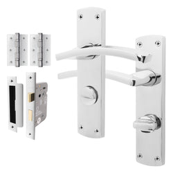 Euroda - Plus Polished Chrome Door Handle Pack - Bathroom - tradefit