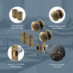 Victorian Door Knob Latch Pack - Antique Brass - tradefit - 4