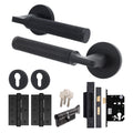 Mode-Grip Black Lever on Rose Door Handle Pack - Euro Lock & Thumbturn Cylinder