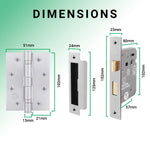 Euroda - Plus Satin Chrome Fire Door Handle Pack - Bathroom - FD30/60 - tradefit - 5