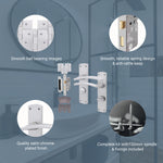 Euroda - Plus Satin Chrome Fire Door Handle Pack - Bathroom - FD30/60 - tradefit - 3