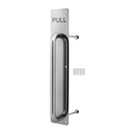 Architectural Pull Handle On Plate - Engraved Pull - 475 x 75mm - Polished Stainless Steel - tradefit - 1