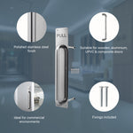 Architectural Pull Handle On Plate - Engraved Pull - 475 x 75mm - Polished Stainless Steel - tradefit - 3