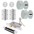 Nador Polished Chrome Mortice Door Knob Kit - 80mm Sashlock