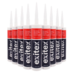 Fire Rated Intumescent Acoustic Acrylic Sealant - 310ml - Pack of 12 - White - tradefit