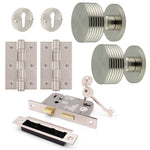 Tangier Satin Nickel Mortice Door Knob Kit - 80mm Sashlock - tradefit - 1