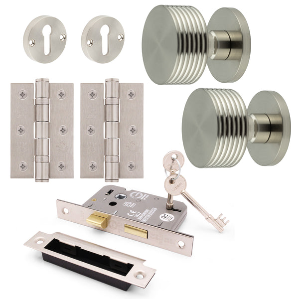 Tangier Satin Nickel Mortice Door Knob Kit - 80mm Sashlock - tradefit - Featured Image