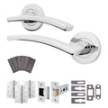 Euroda-Plus Polished Chrome Lever on Rose Fire Door Handle Pack - Latch - FD30/60