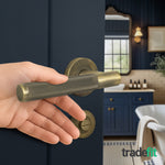 Dumont Antique Brass Lever on Rose Door Handle Kit - Medium Duty FD30/60 - 80mm Bathroom Lock - tradefit - 6