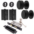 Temara Matt Black Mortice Door Knob Kit - 80mm Sashlock