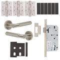 Dumont Satin Nickel Lever on Rose Door Handle Kit - Heavy Duty FD30/60 - DIN Latch