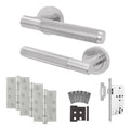 Dumont Satin Nickel Lever on Rose Door Handle Kit - Heavy Duty FD30/60 - DIN Latch