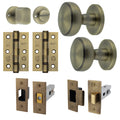 Martil Antique Brass Mortice Door Knob Kit - 76mm Bathroom Deadbolt