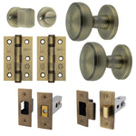 Martil Antique Brass Mortice Door Knob Kit - 76mm Bathroom Deadbolt - tradefit - 1