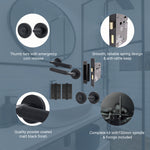 Mode - Grip Black Lever on Rose Door Handle Pack - Bathroom - tradefit - 3