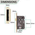 Martil Satin Brass Mortice Door Knob Kit - 80mm Sashlock - tradefit - 3