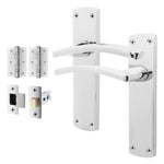 Euroda - Plus Polished Chrome Door Handle Pack - Latch - tradefit - 1