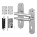 Olbia Satin Nickel Lever on Backplate Door Handle Pack – 64mm Sashlock