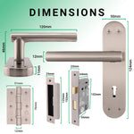 Olbia Satin Nickel Door Handle Pack - 64mm Sashlock - tradefit - 3