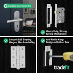 Olbia Satin Nickel Lever on Backplate Door Handle Pack – 80mm Sashlock - tradefit - 5