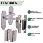 Victorian Rectory Satin Chrome Lever Door Handle Pack - BS3621 5 Lever Lock - tradefit - 3